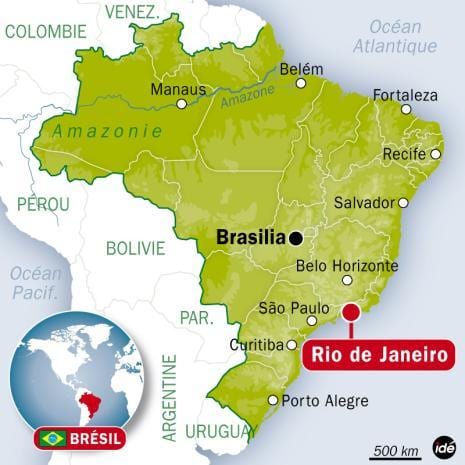 waar is Rio de Janeiro brazilië op de kaart van de wereld