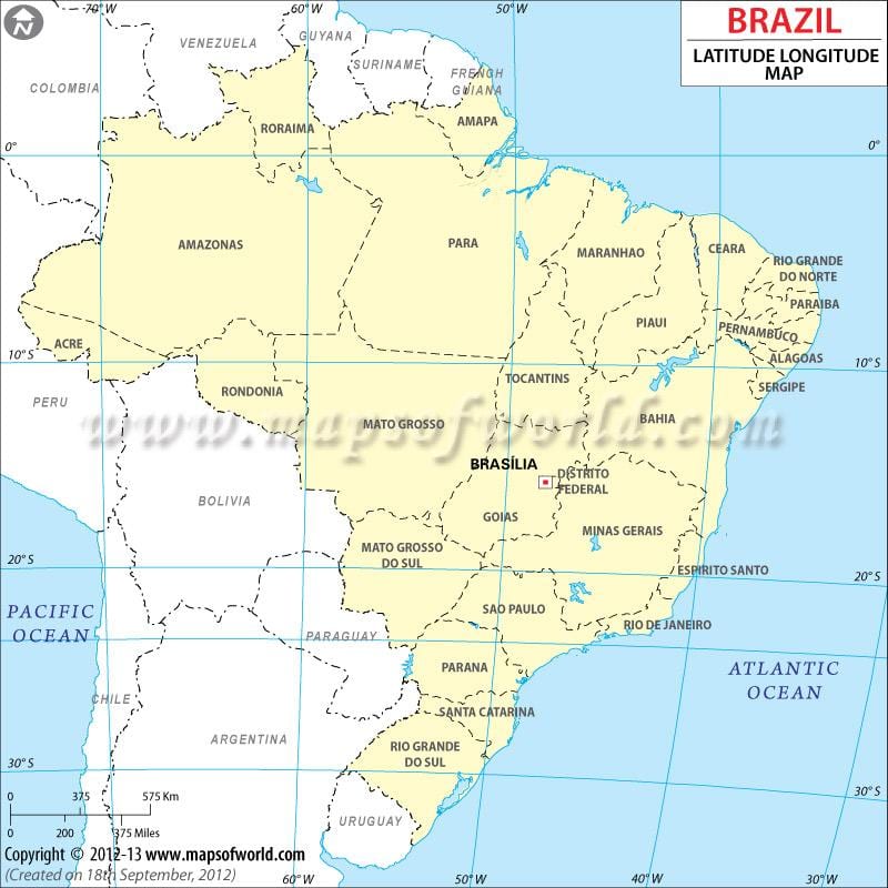 breedtegraad kaart van Rio