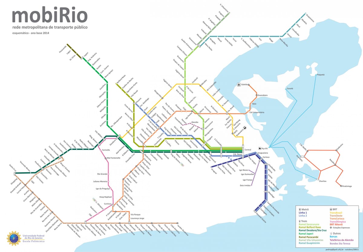 transit kaart van Rio