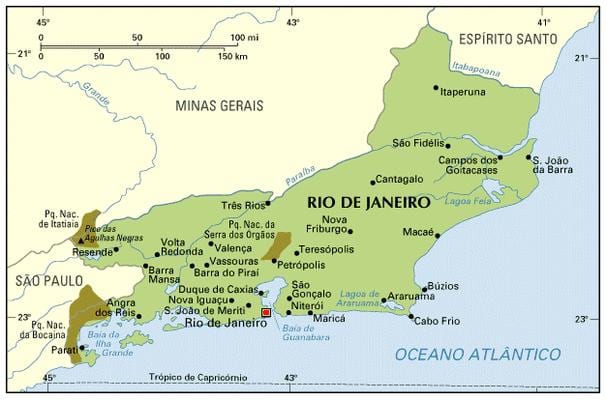 coördinaten kaart van Rio de Janeiro