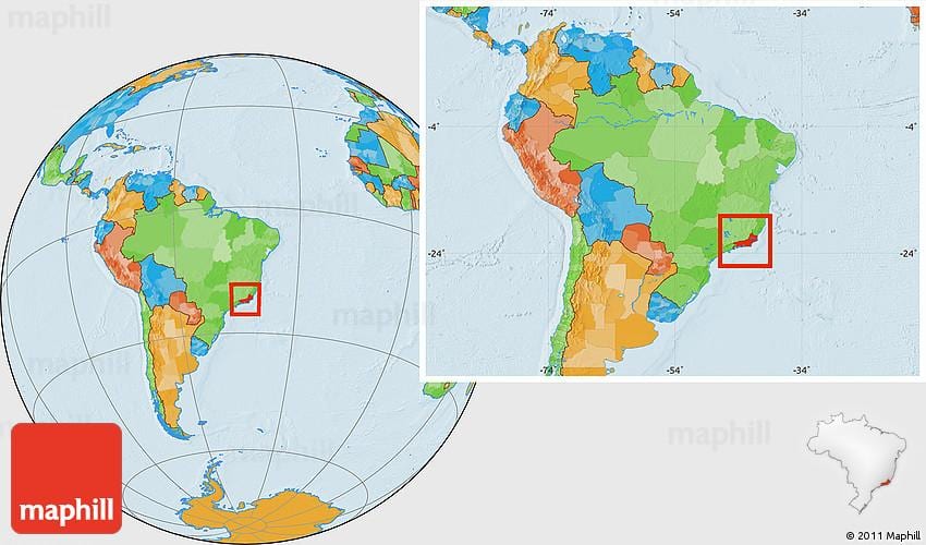 waar is Rio de Janeiro op de kaart van de wereld