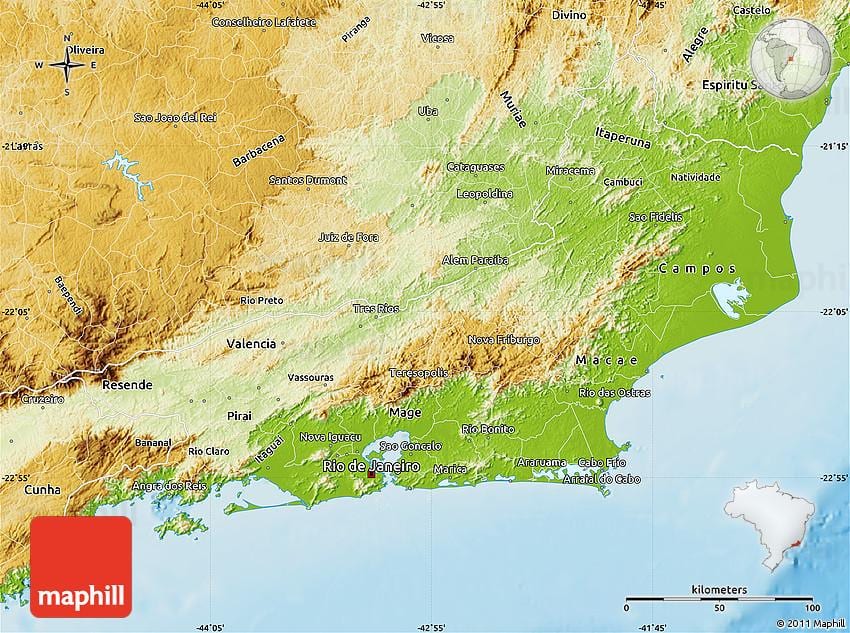 topografische kaart van Rio
