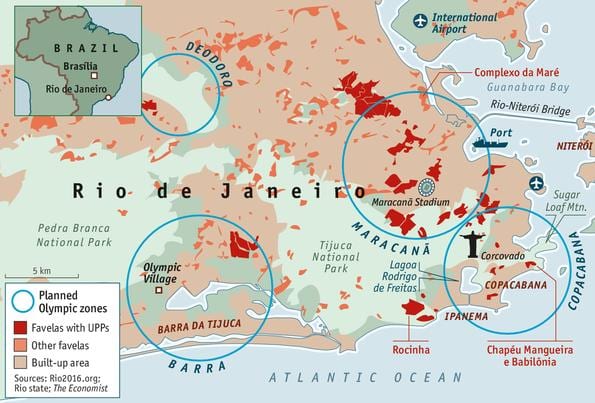 veiligheid kaart van Rio de Janeiro