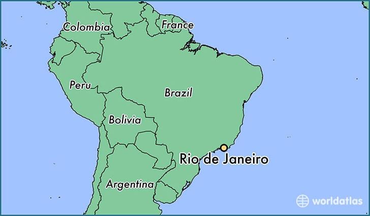 Rio de Janeiro-brazilië in kaart