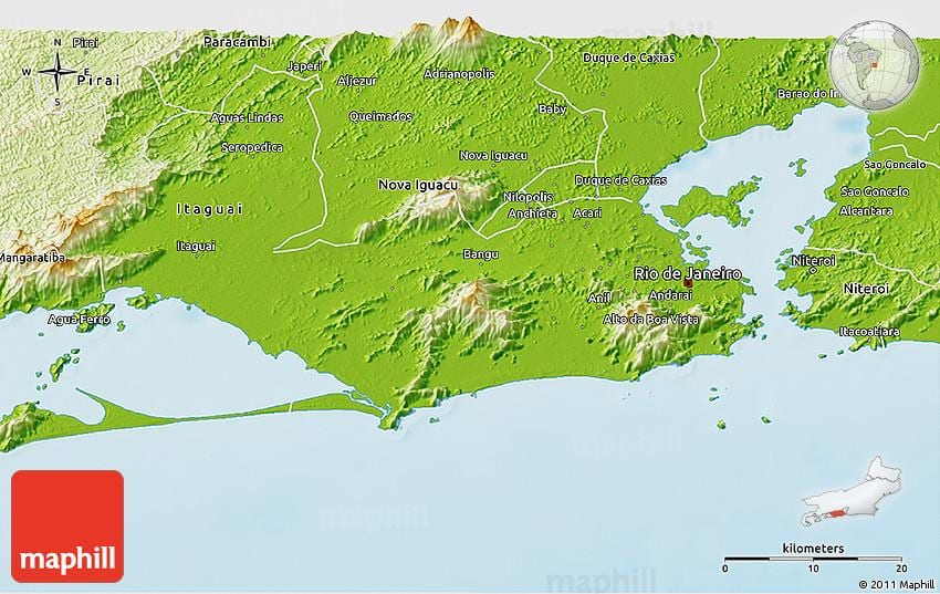 geografische kaart van Rio