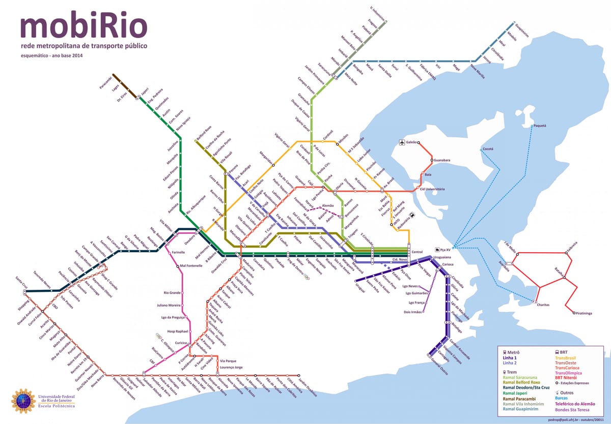 Rio 2016 vervoer kaart