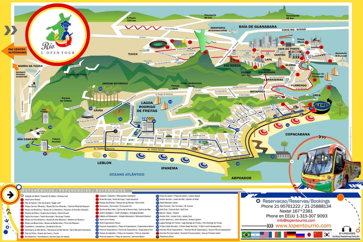 Rio de Janeiro toerisme kaart