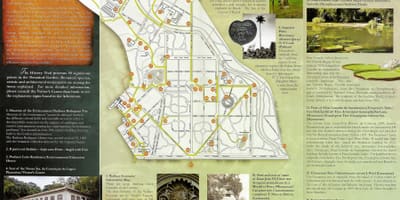 Kaart van de botanische tuinen van Rio de Janeiro 