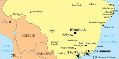 Kaart van brazilië tonen van Rio de Janeiro