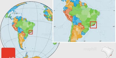 Wereldkaart met de Rio