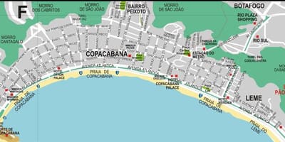 Het Copacabana Rio de Janeiro kaart