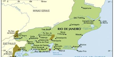 Coördinaten kaart van Rio de Janeiro